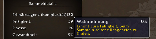 Dragonflight Berufesystem Sammeldetail Wahrnehmung