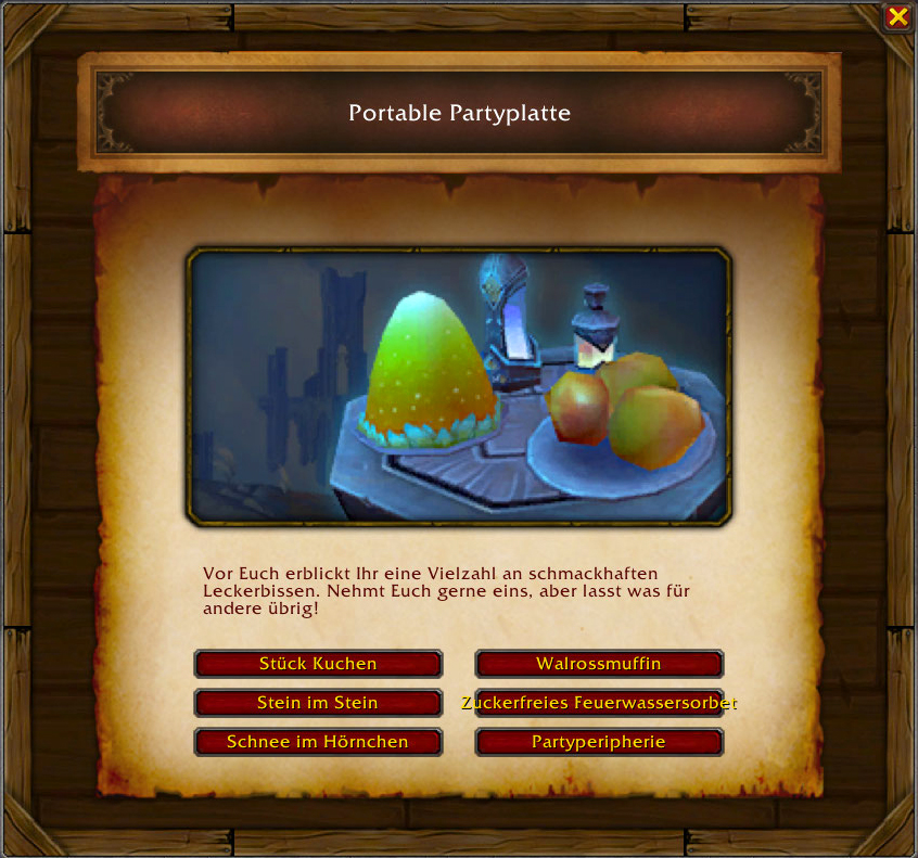 Portable Partyplatte Menue