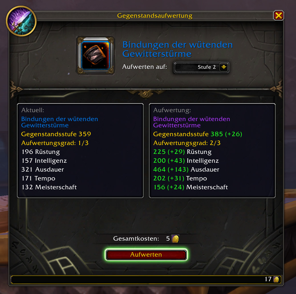 wow primalisten ruestung aufwertung 1