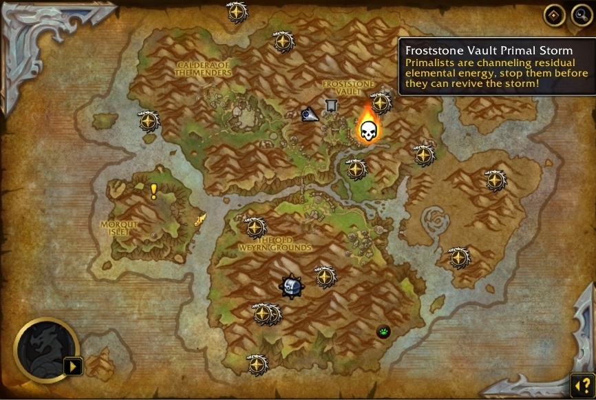 wow verbotene insel megasturm karte