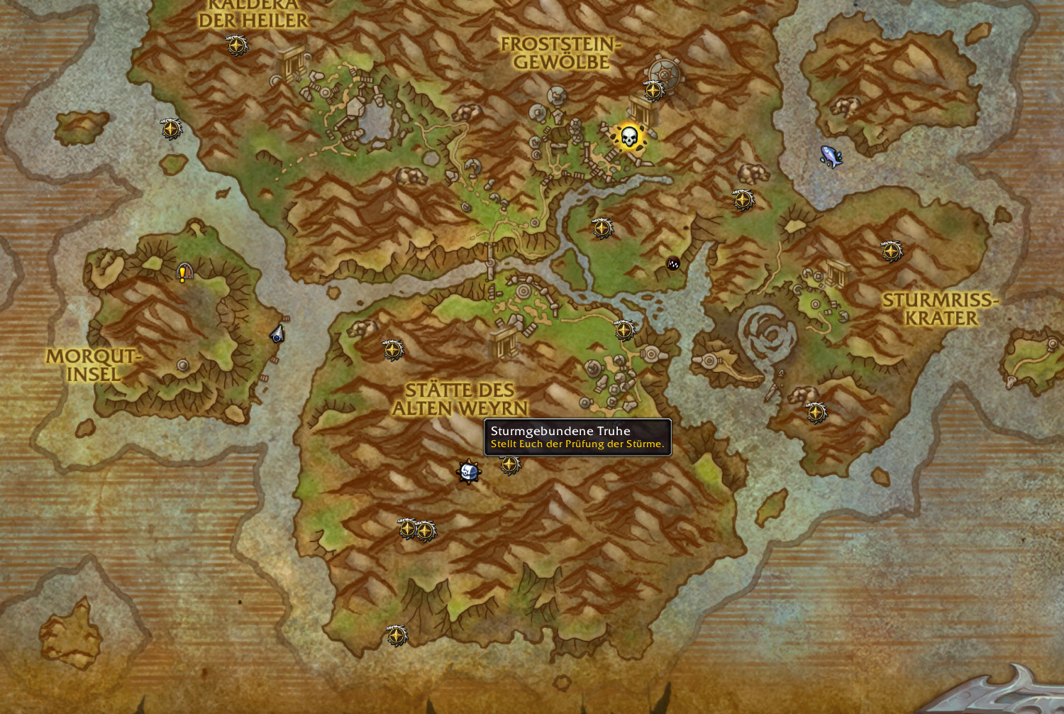wow verbotene insel pruefung der stuerme map