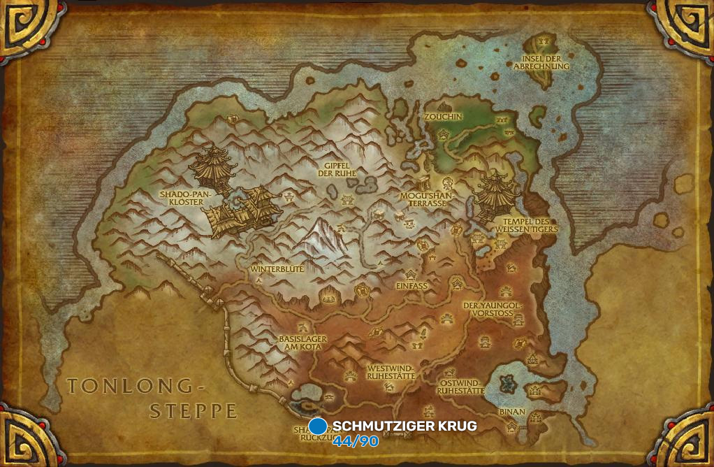 wow schmutziger krug karte