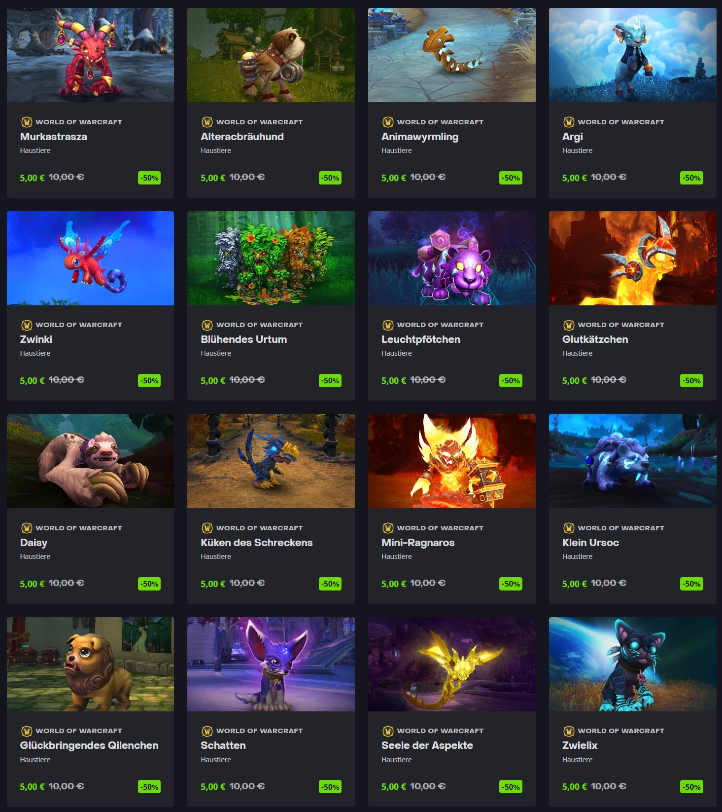 Auswahl Pets