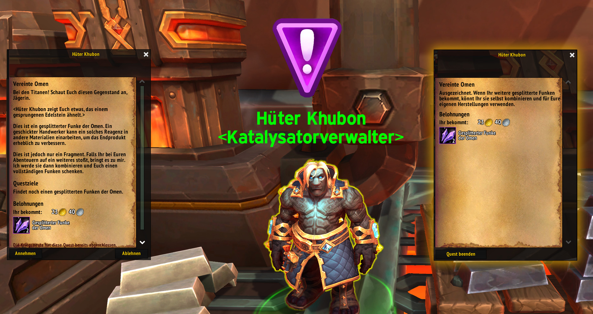 The War Within Funke der Omen Quest Hueter Khubon