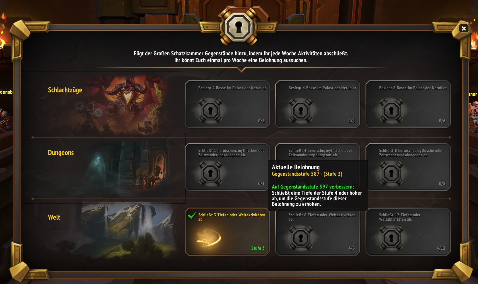 The War Within Tiefen Guide Ausruestung Gegenstandsstufen Grosse Schatzkammer