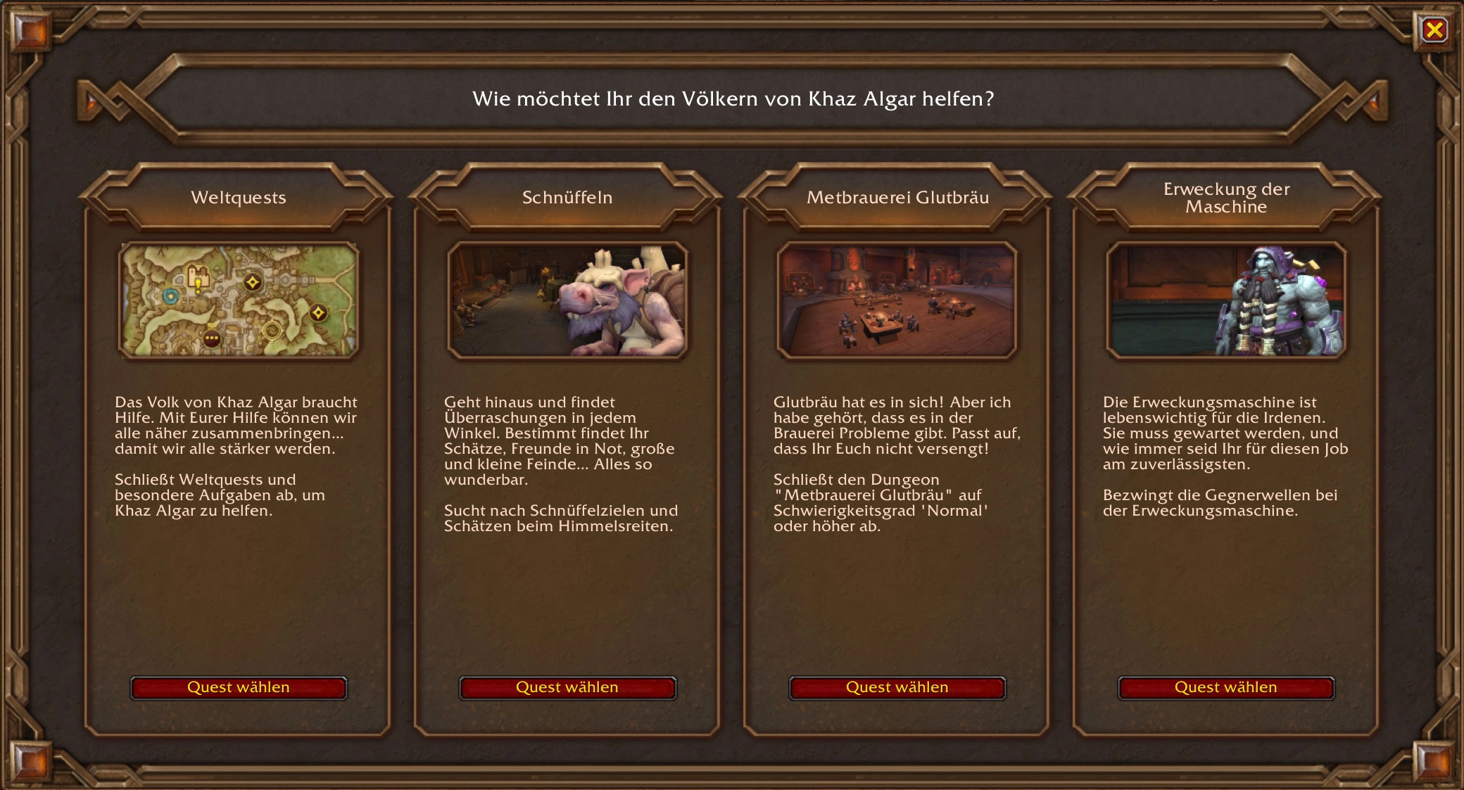 Woechentliche Quest Khaz Algar