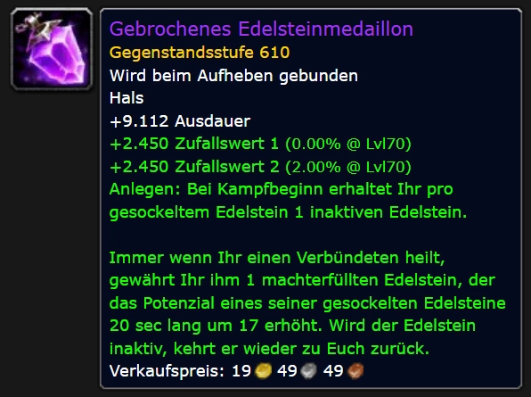 Gebrochenes Edelsteinmedailon