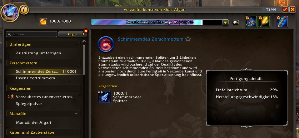 Schimmerndes Zerschmettern