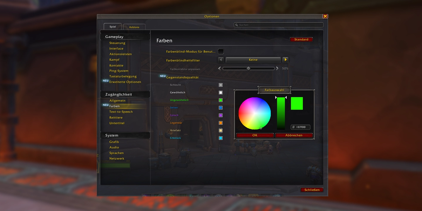 Gegenstandsqualitaet Option