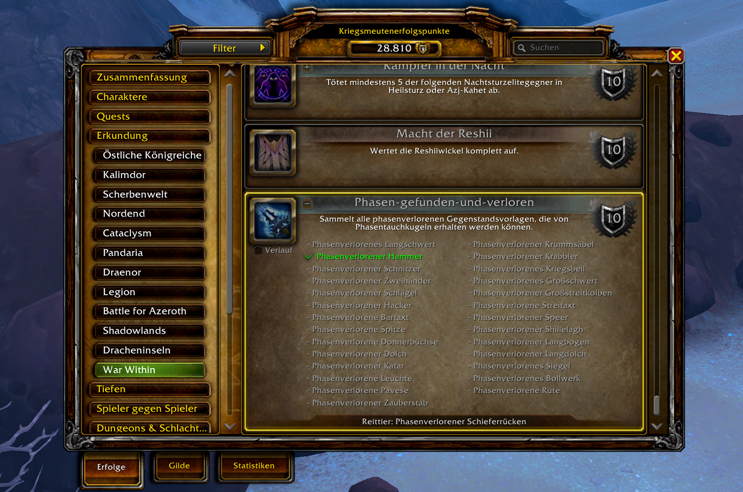 Phasen gefunden Erfolg