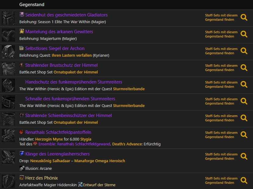 Manaforge Gegenstaende