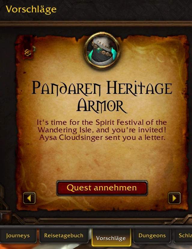 Pandaren Traditionsruestung