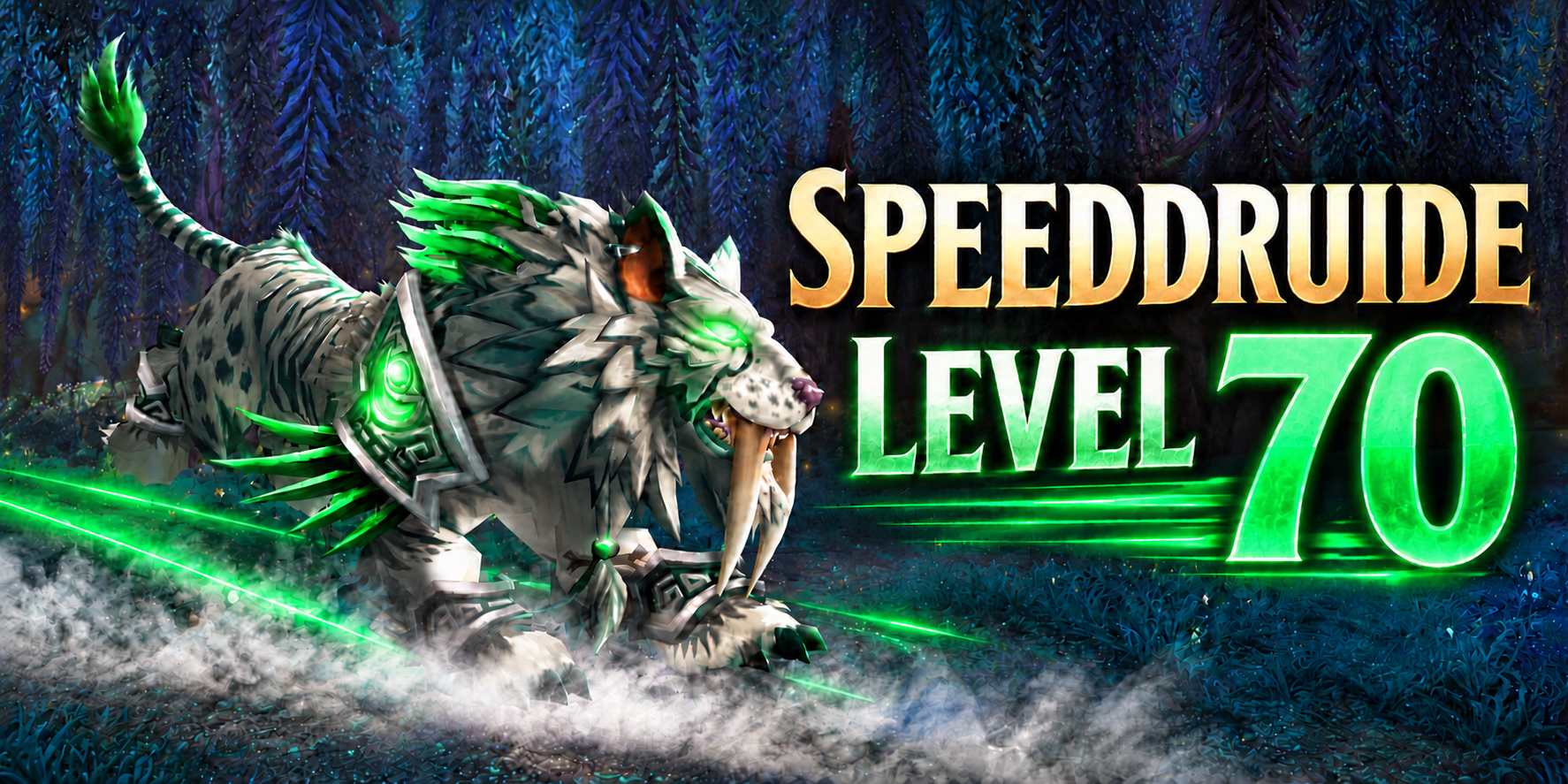 SPEEDDRUIDE Level 70 mit smaragdgruenen Akzenten