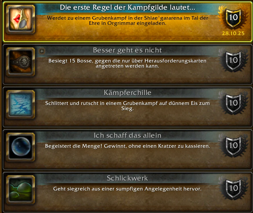 Erfolge Kampfgilde 1 1