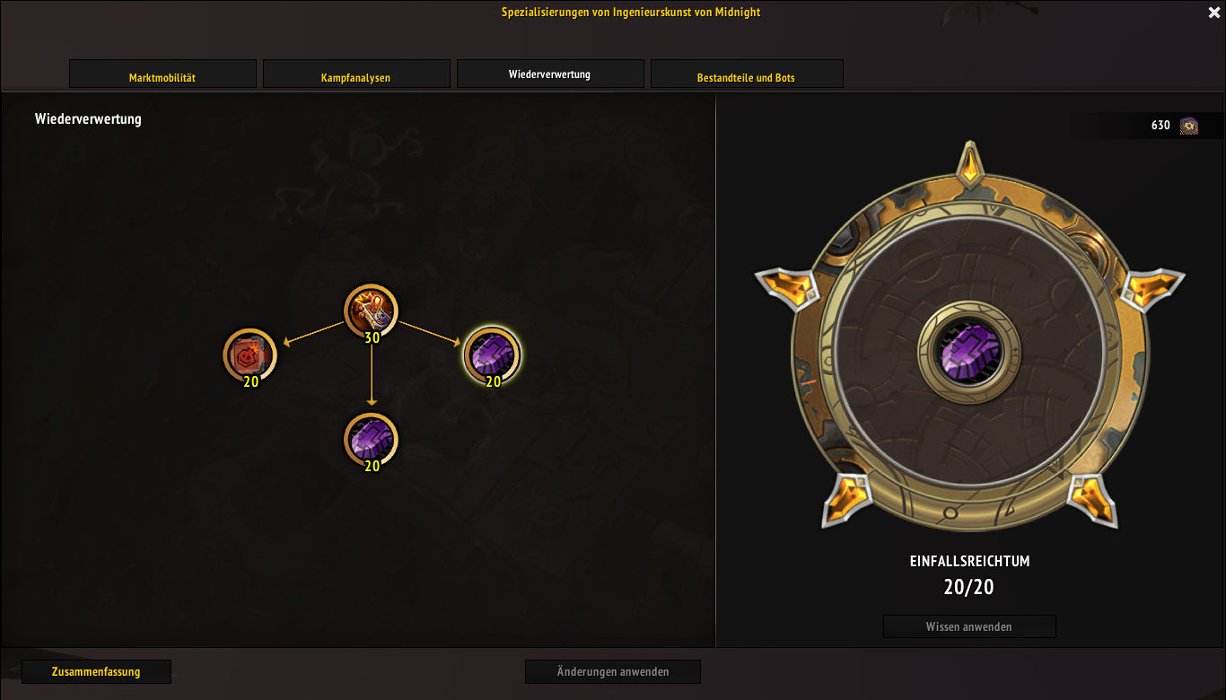 Midnight Ingenieurskunst Spezialisierung Wiederverwertung