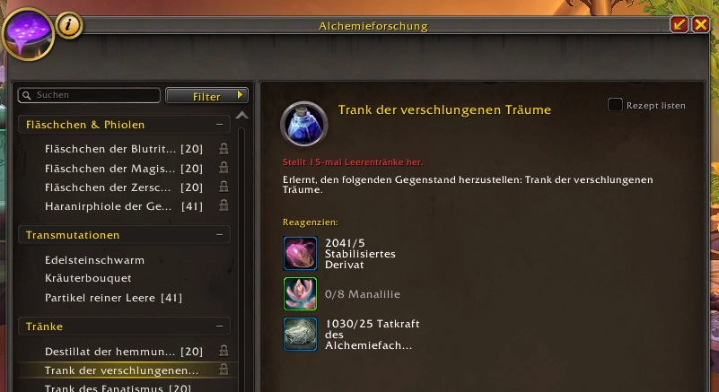 Trank der verschlungenen Traeume