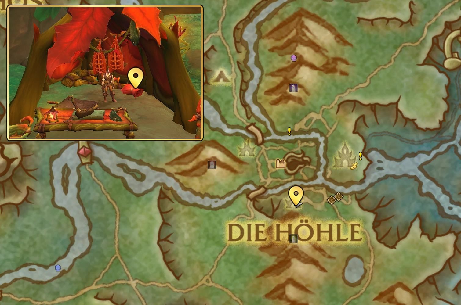 Ein zusammengerolltes Kissen Map