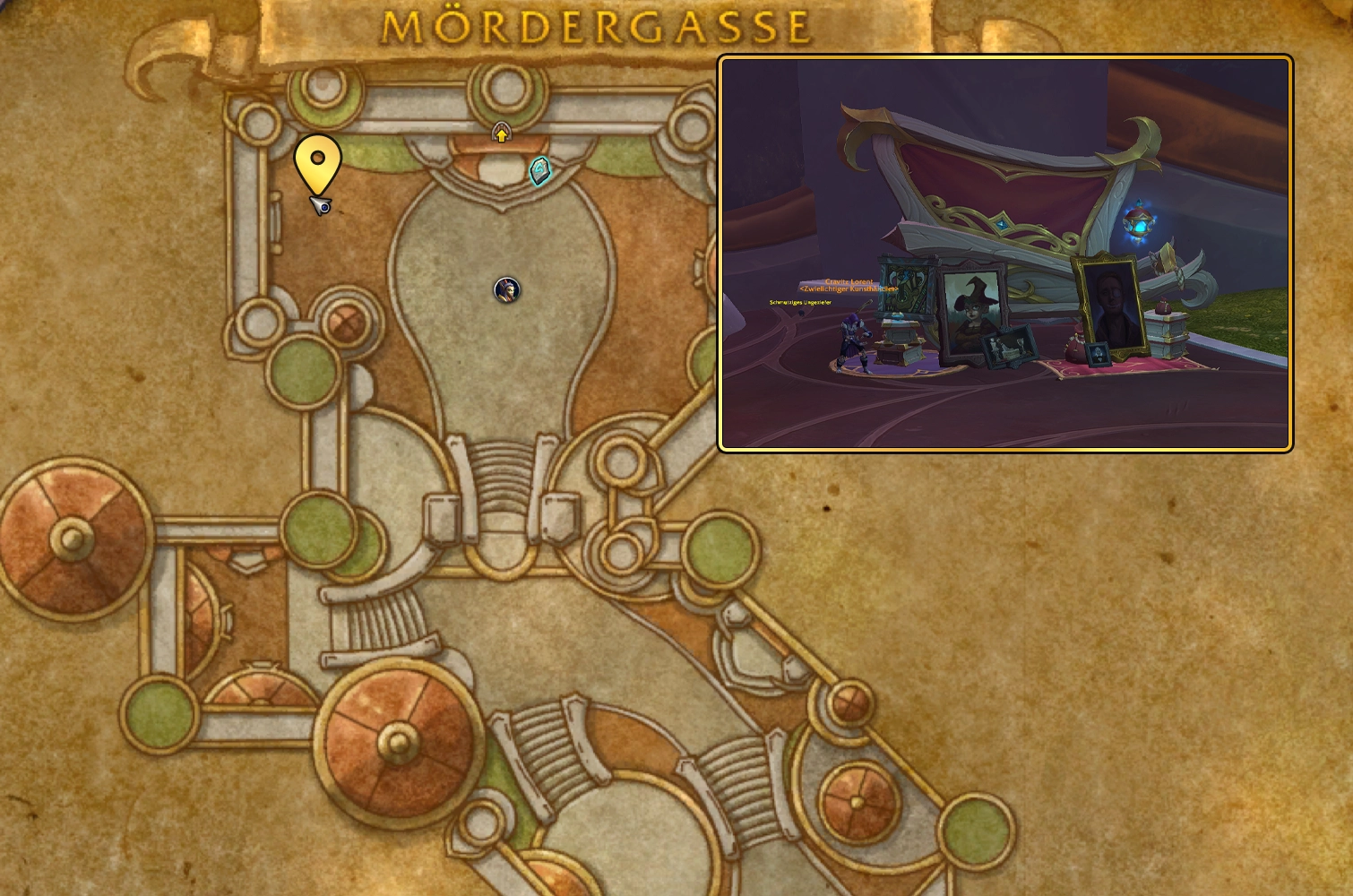 Deko Goldcap Gemaelde Map
