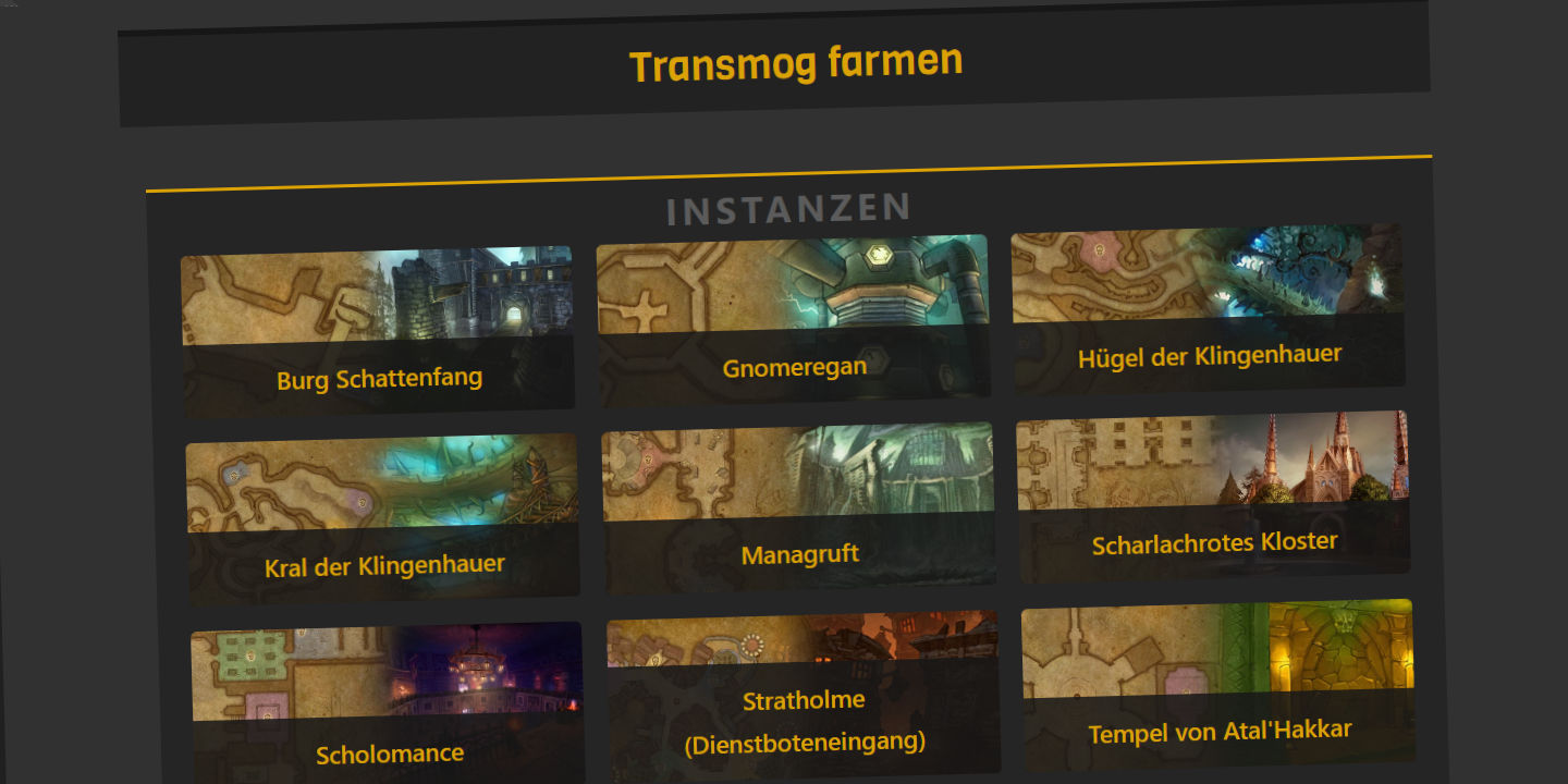 Transmog Farmen Uebersicht