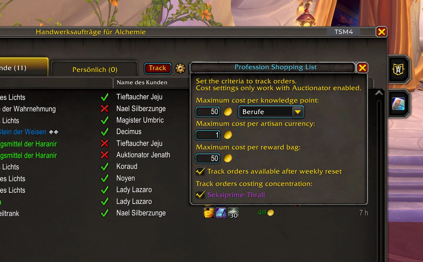 Profession Shopping List 3