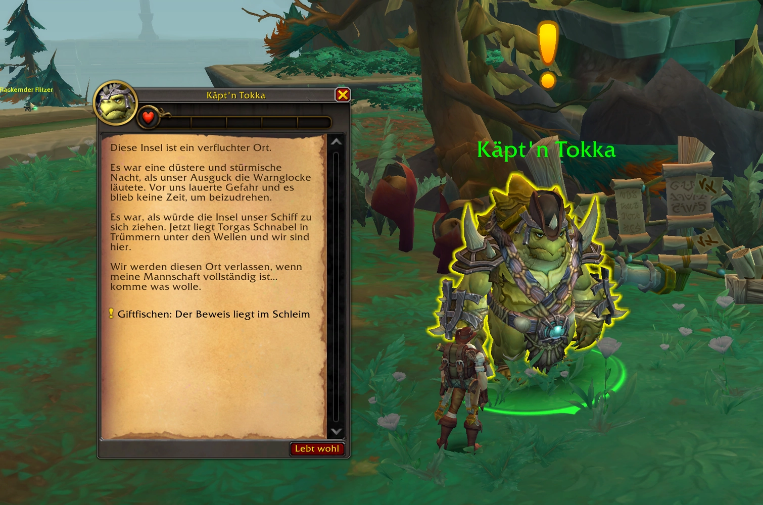 Giftfischen Startquest Tokka