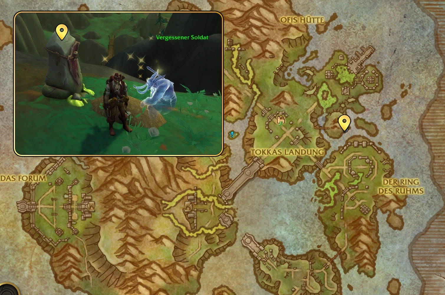 Namenloses Grab anklicken