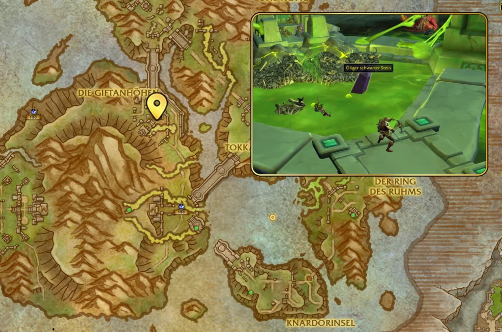 Oeliger schwarzer Stein Map