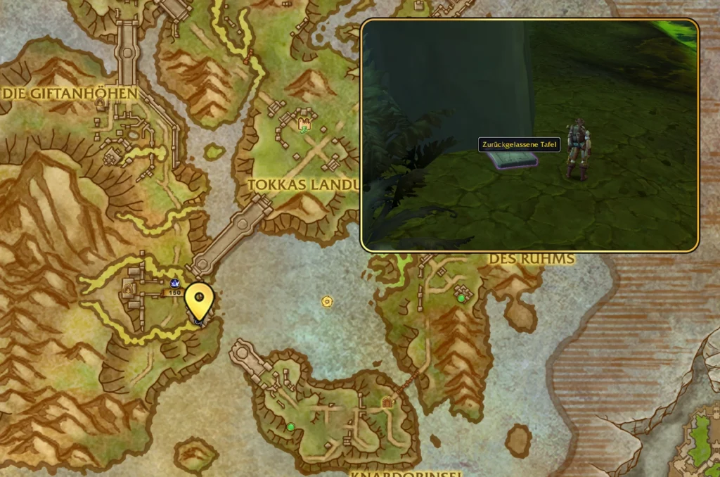 Zurueckgelasene Tafel Map