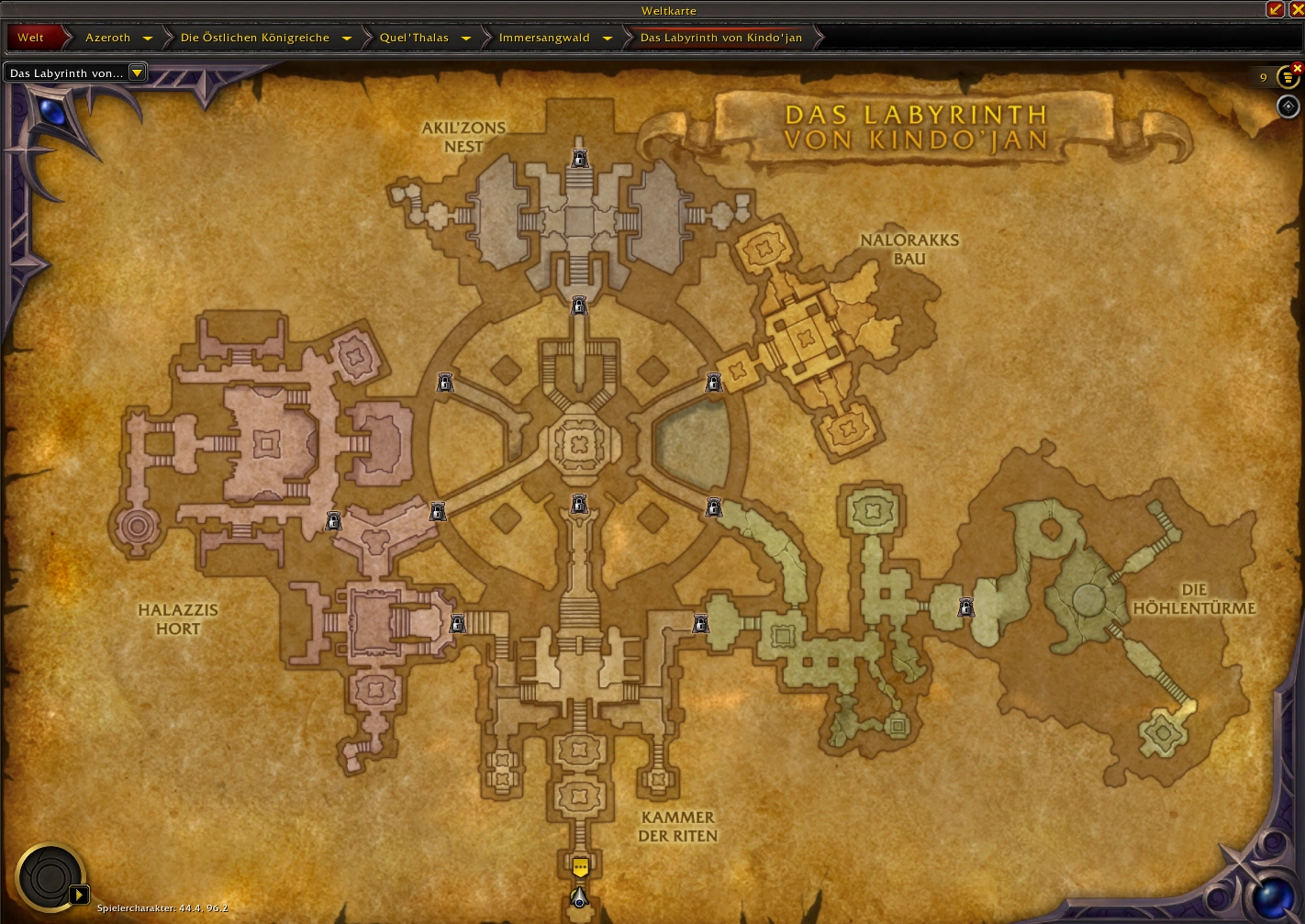 Kammern und Verbindungen im Labyrinth von Kindo’jan