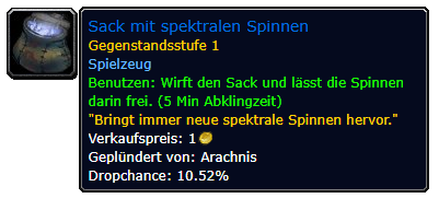 Sack mit spektralen Spinnen – Gegenstandstooltip