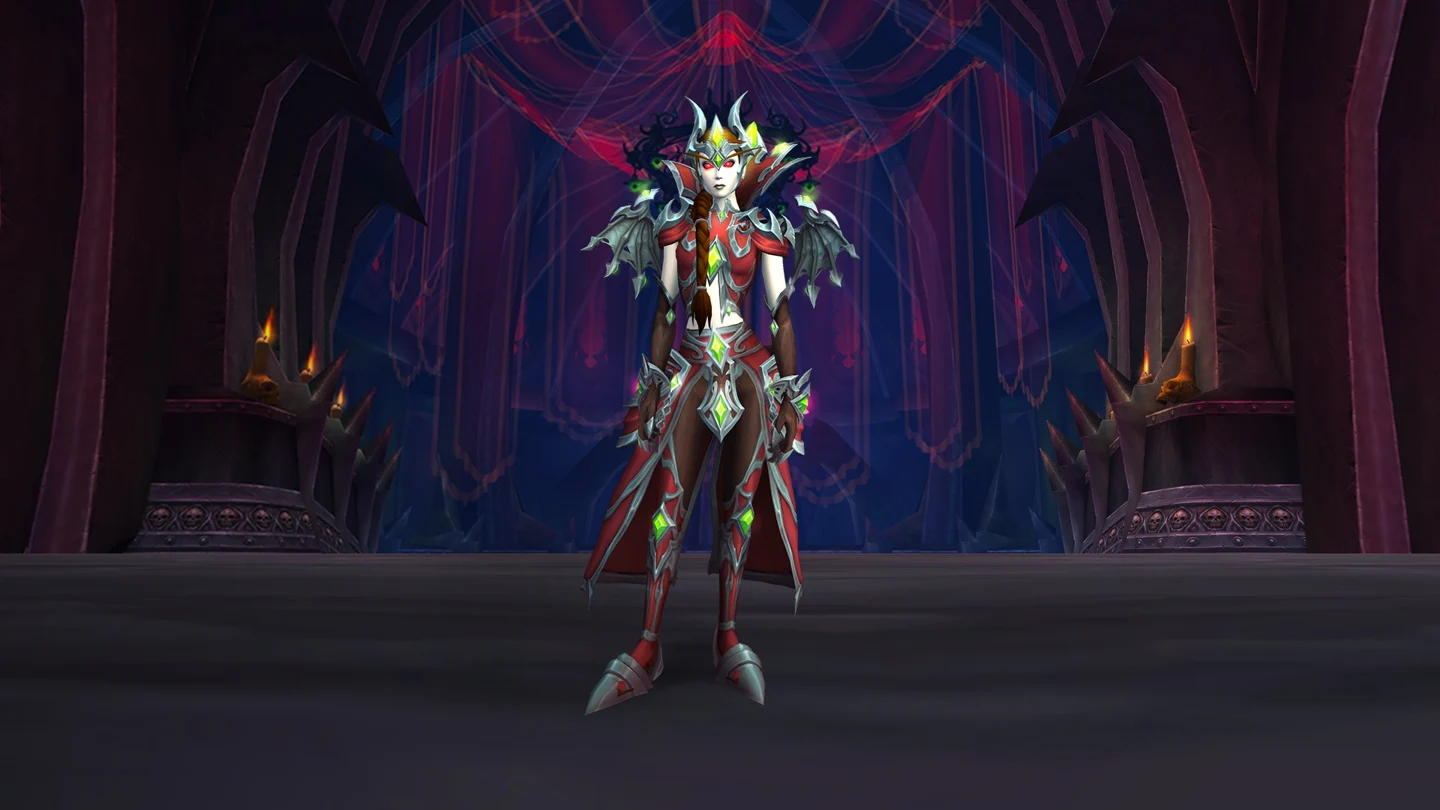 Lana’thels blutrote Bekleidung – offizielles Blizzard-Produktbild