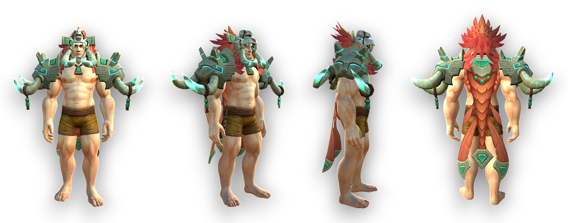 Loa-Transmog aus dem Labyrinth von Kindo’jan: Kopf, Schultern und Rücken aus vier Blickwinkeln