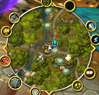 Minimap mit grünen Souvenir-Markierungen
